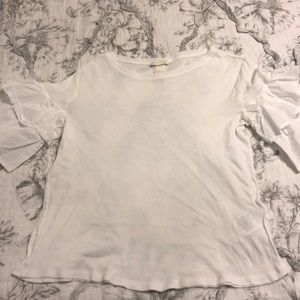 H&M White Shirt with Ruffle Sleeves
